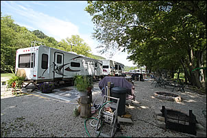 RV camping along the Ohio River